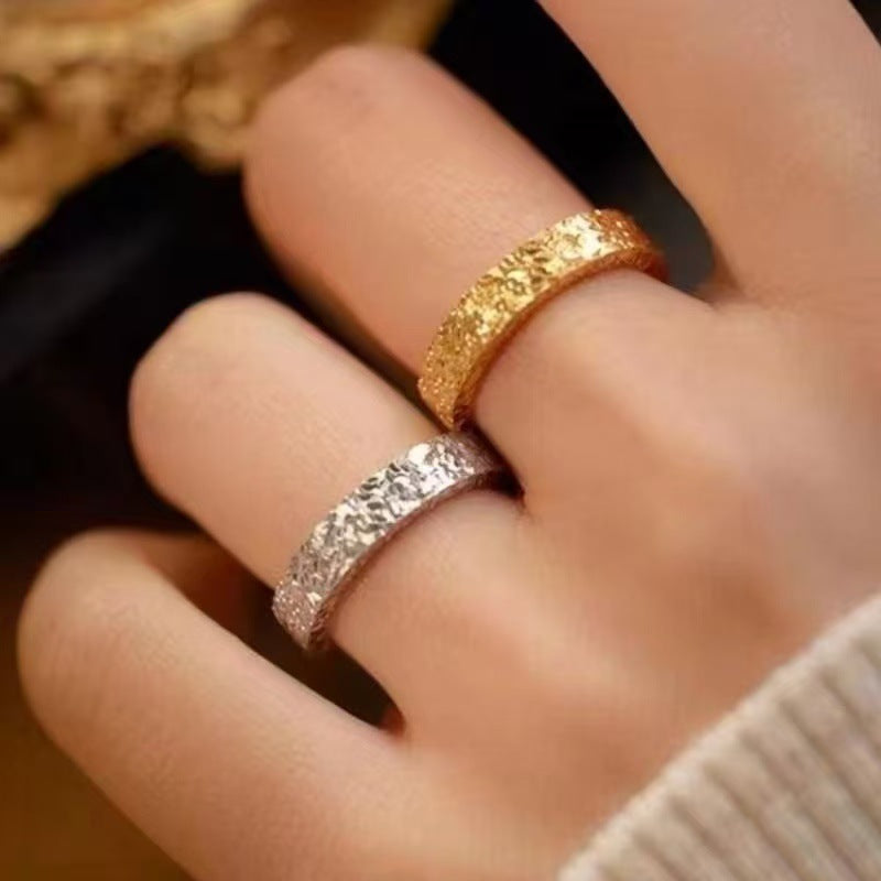 Mush Ice Crushed Light Luxury Minority Premium Good-looking Rings