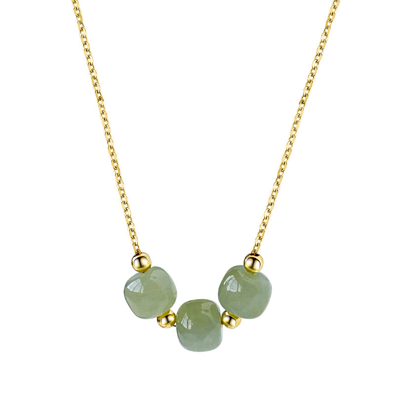 Women's Gold Bead High-grade Versatile Jade Special Interest Pendants