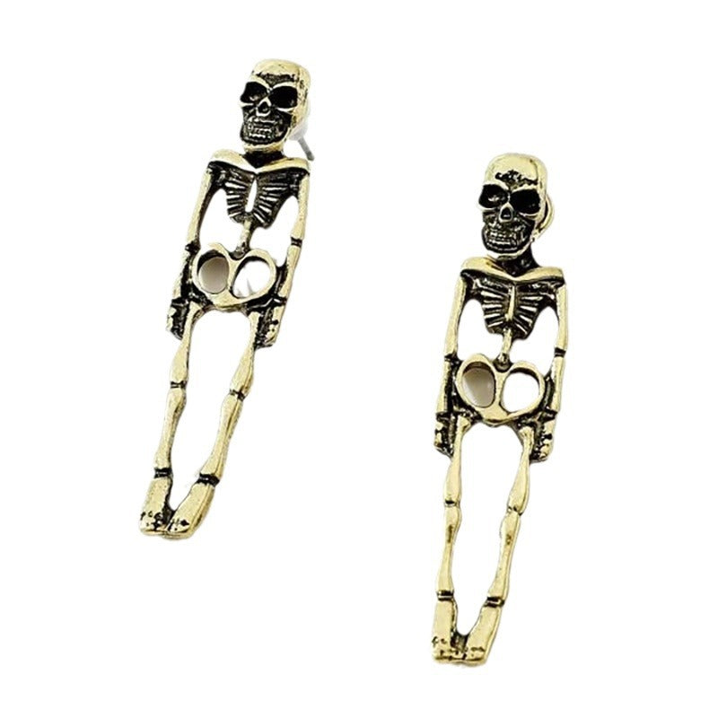 Hop Skull Human Skeleton Halloween Funny Earrings