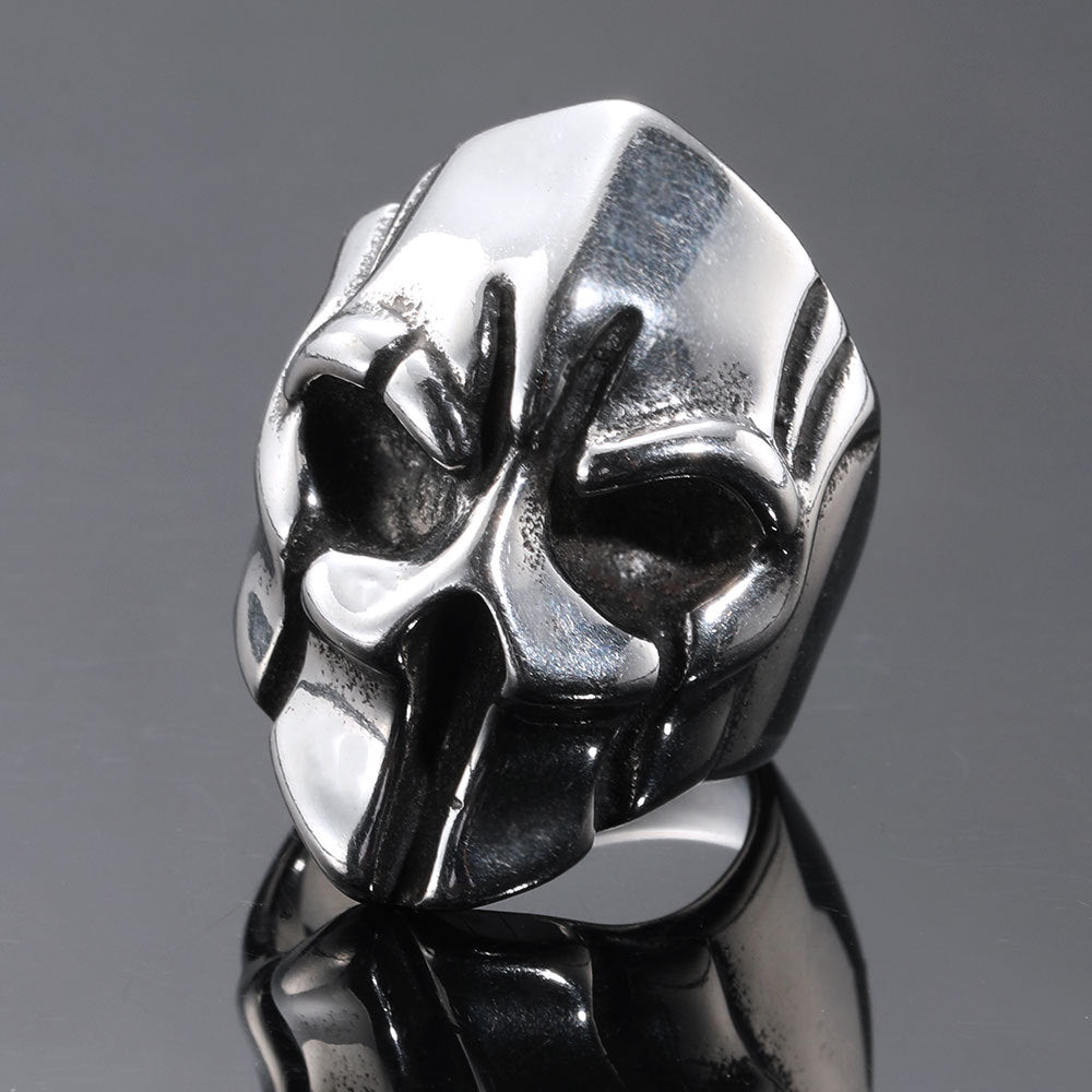 Men's Fashion Sparta Titanium Steel Personalized Skull Open Rings