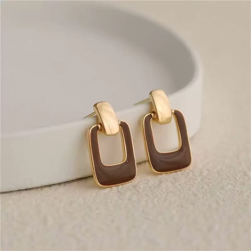 Women's Pair Cross Mirror Classic Fashion Simple Love Heart High-grade Earrings