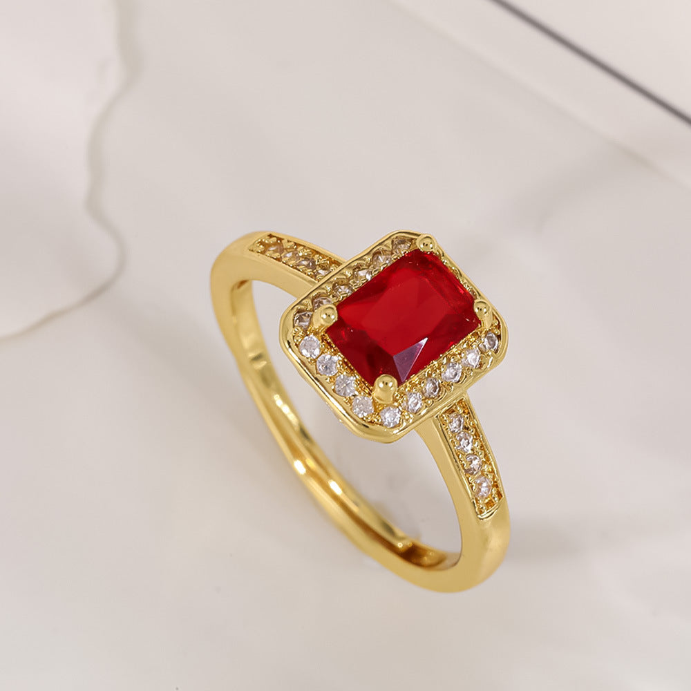 Women's Open-end Zircon Fashionable Classy Simple Cold Feeling Goddess Rings
