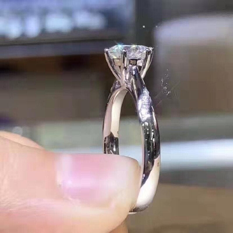 Live Broadcast Moissanite Female Classic Couple Rings