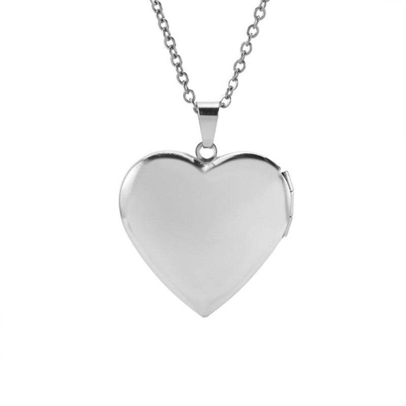 Gold-plated Heart-shaped Open Box Thin Flip Necklaces