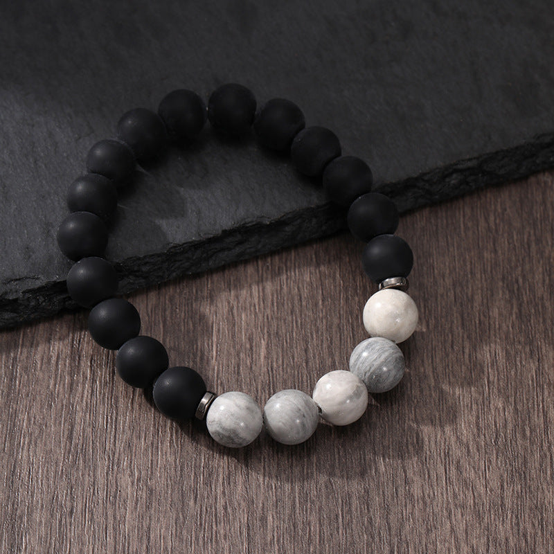 Men's Natural Volcanic Rock Snowflake Stone Beads Vintage Bracelets