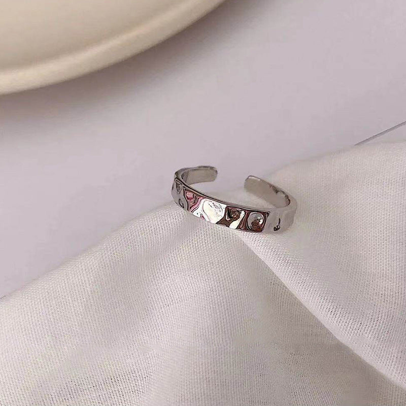 Cold Wind Pleated Female Geometric Simple Ring