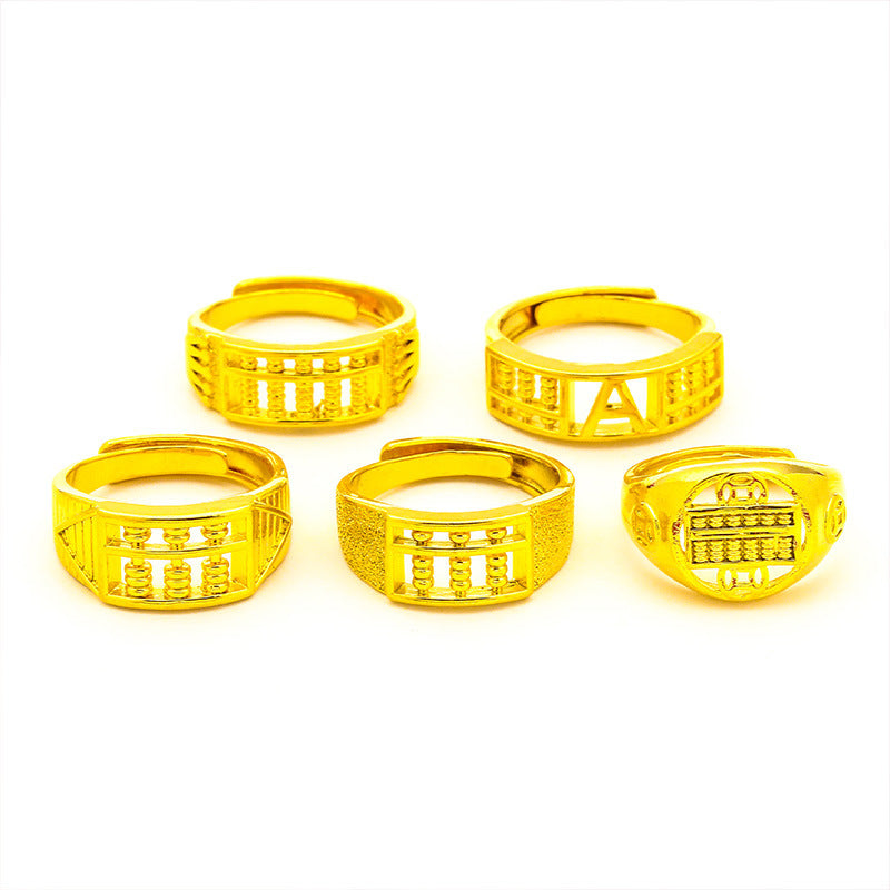 Women's Abacus Opening Vietnam Placer Gold Ring