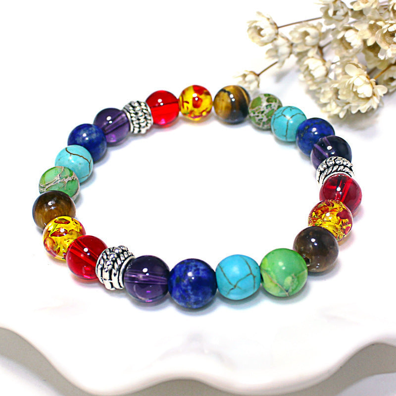 Colorful Natural Stone Tigereye Blue Gold Amethyst Emperor Bracelets