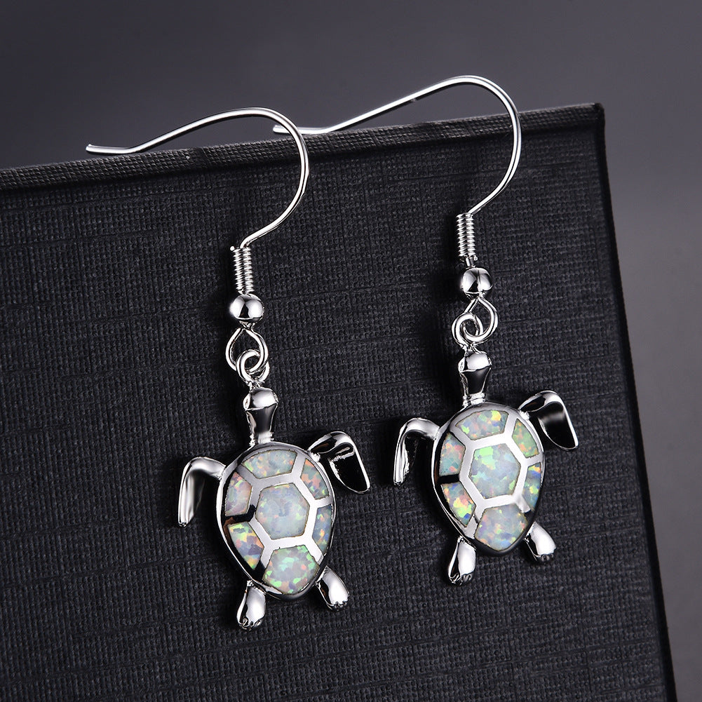 Innovative Women's Marine Turtle Cute Compact Earrings