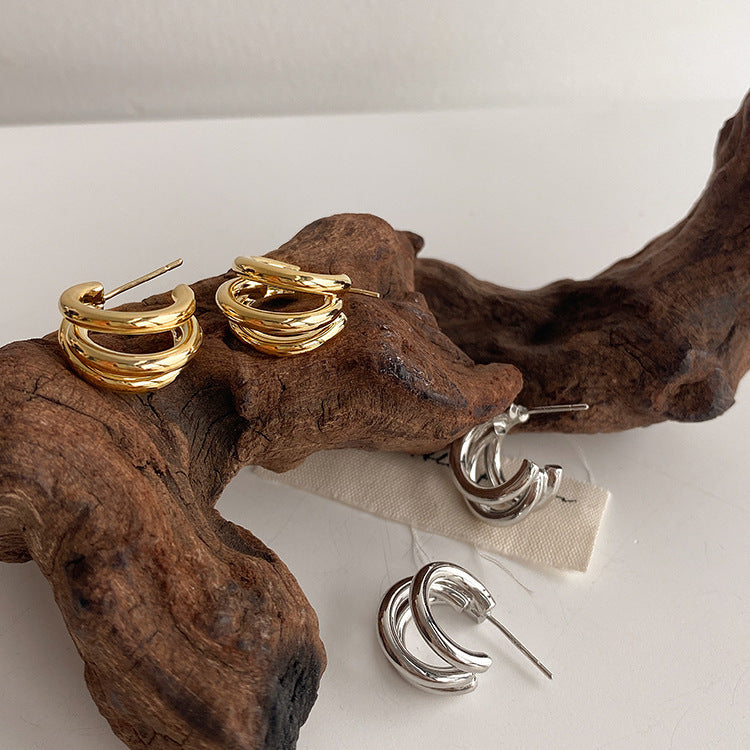 Elegant Queen Metal Geometry Sier Needle High Quality Rings