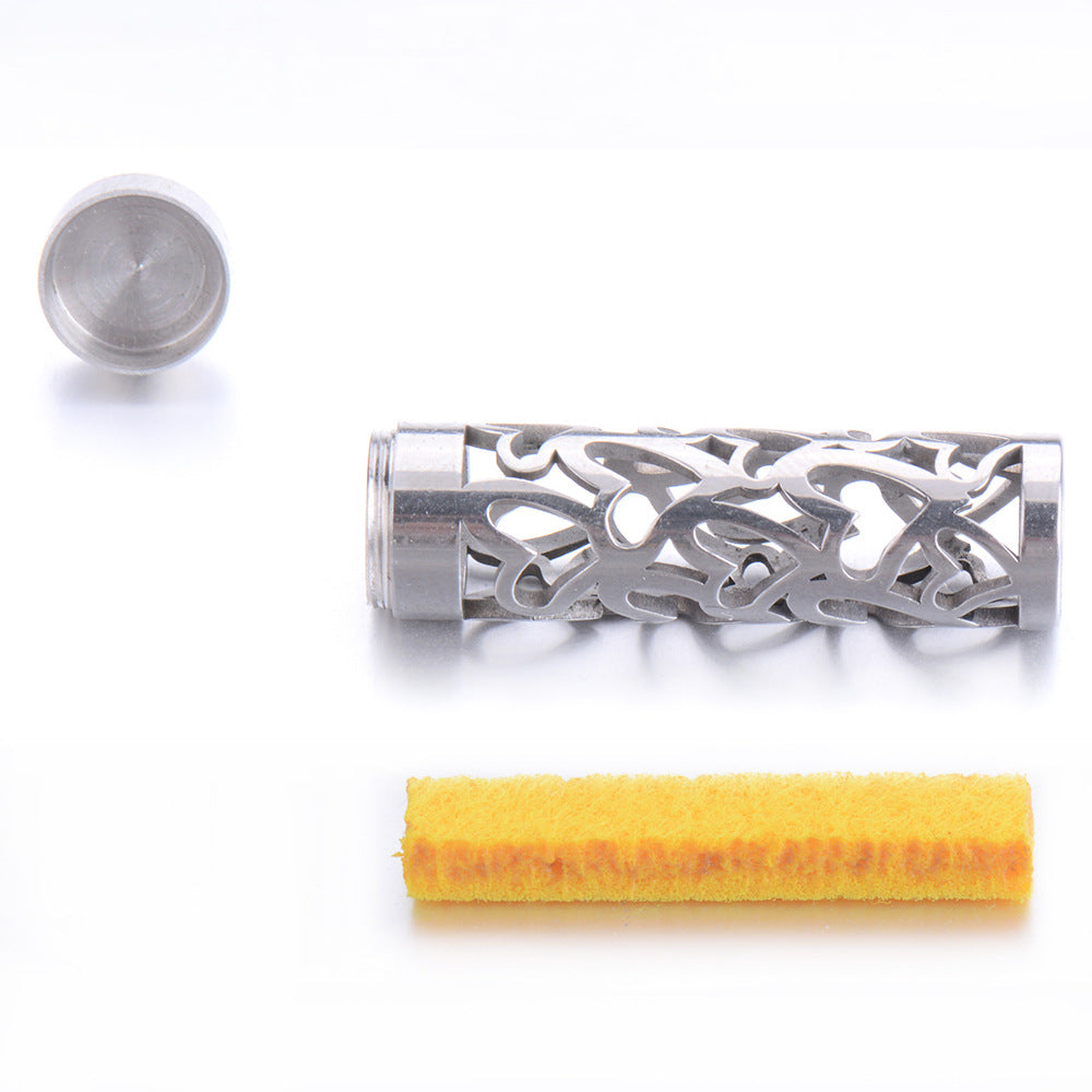 Perfume Bottle Essential Oil Stainless Steel Cylinder Corrugated Couple Pendants