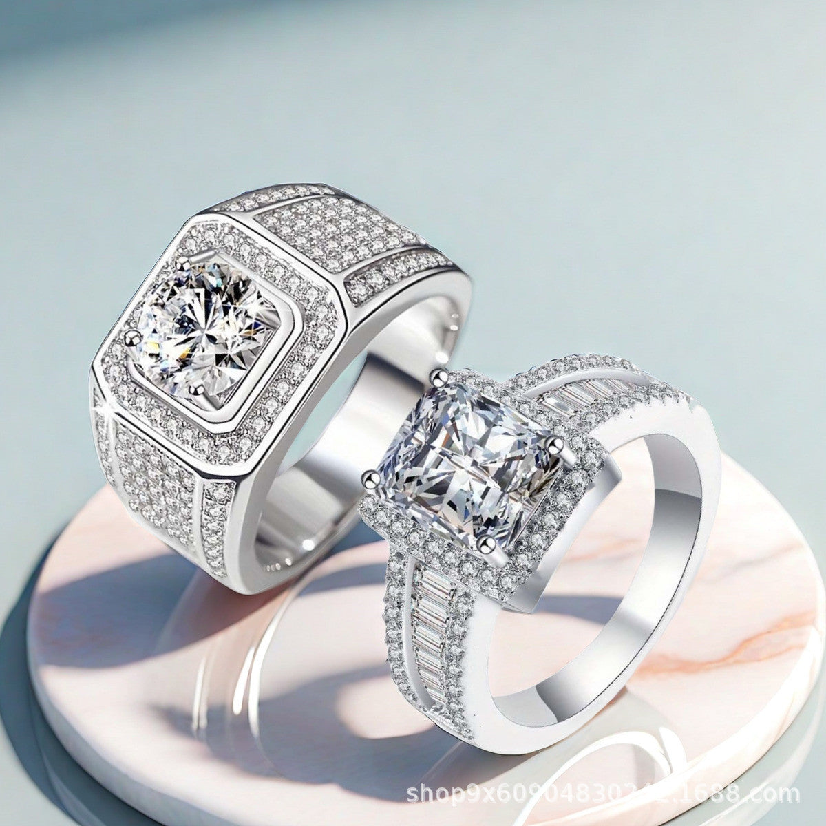 Women's & Men's Korean Simple Personalized Trend Starry Imitation Moissanite Zircon Ring