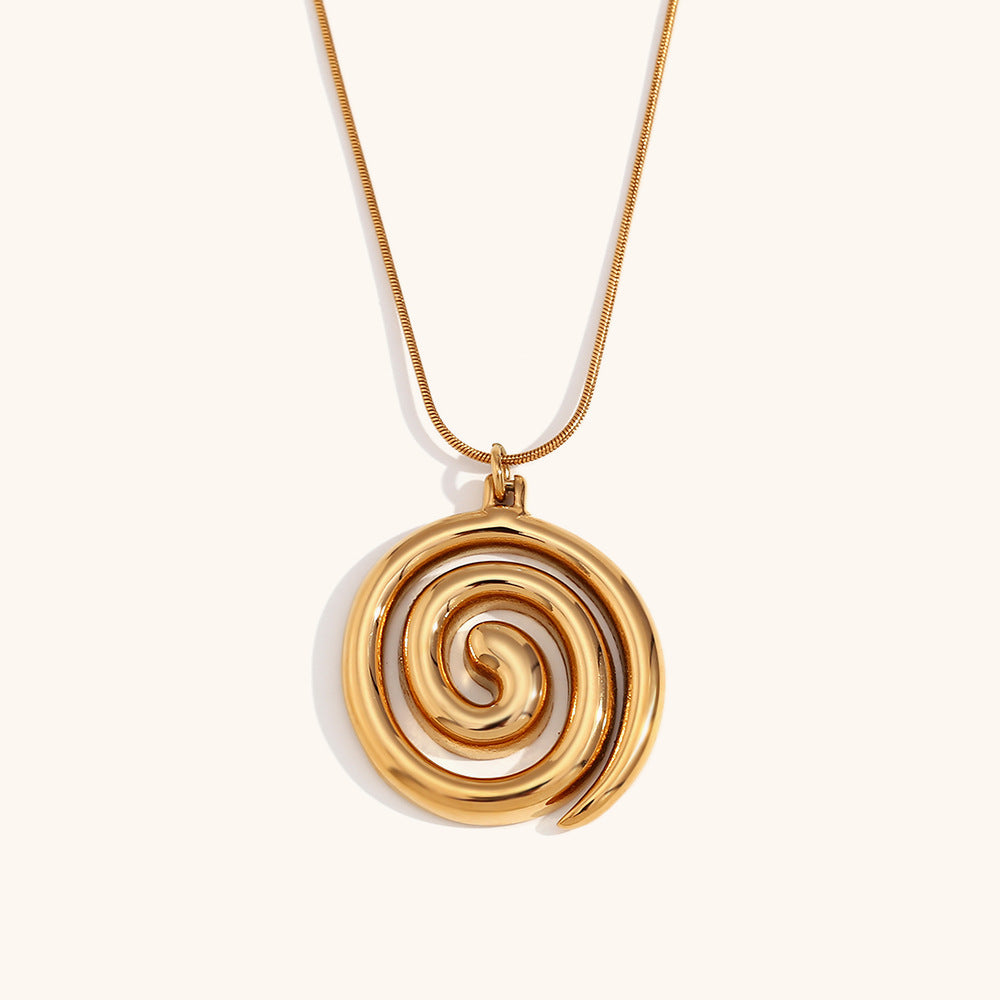 Women's Snake Chain Vortex Stainless Steel Gold Plated Fashion Personality Necklace