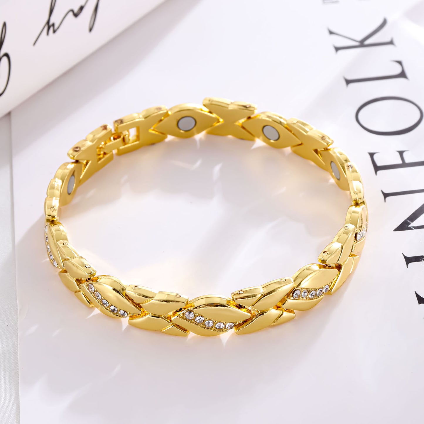 Women's Fashion Detachable Energy Magnet Leaf Environmentally Bracelet