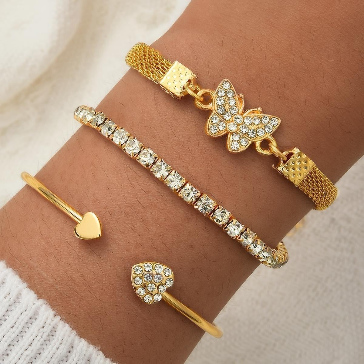 Leaves Glossy Irregular With Personality Stripes Bracelets
