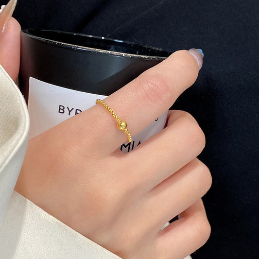Female Cold Wind Little Golden Beans Index Finger Rings