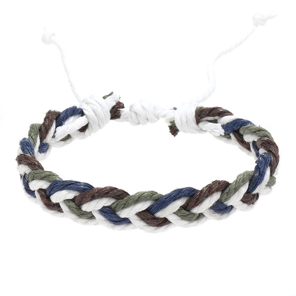 Men's Sports Style Cotton String Braided Little Lion Hand Weaving Bracelet