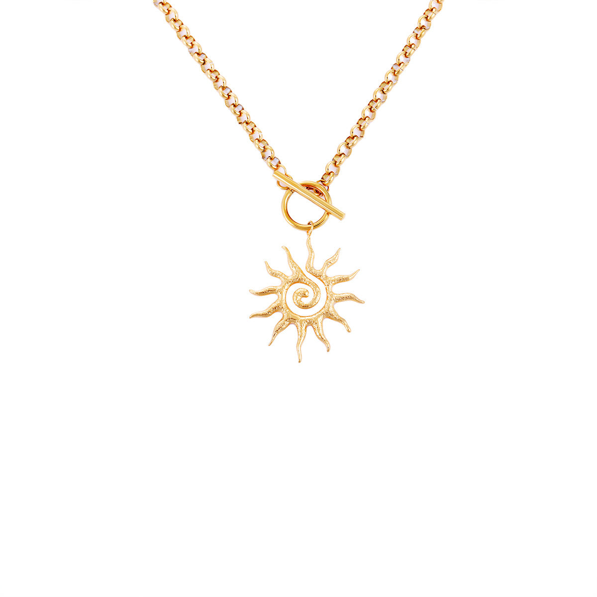 Women's Stainless Steel Rotating Sun Simple Retro Pendants