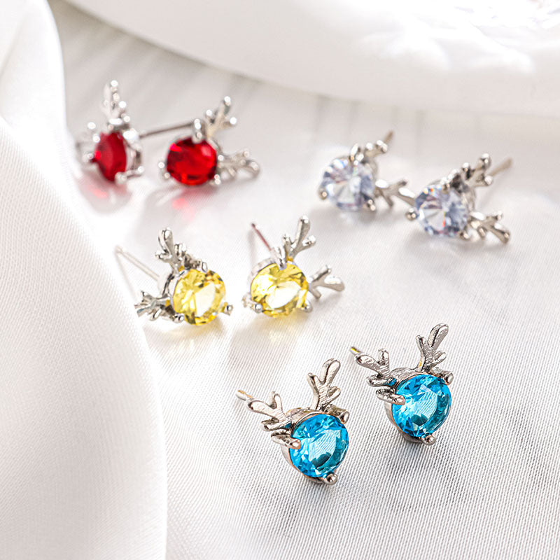 Has Your Ear Sweet Mori Simple Little Dear Antlers Deer Stud Earrings