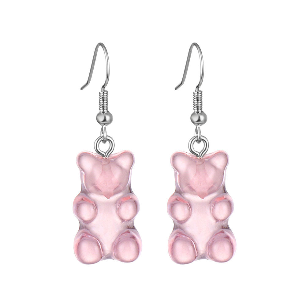 Acrylic Butterfly Cute Bear Ear Clip Earrings