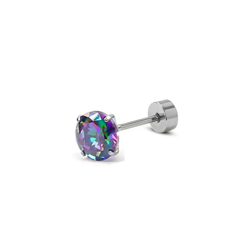 Alloy Grade Zircon Ear Flat Bottom Bone Pin Stud Earrings
