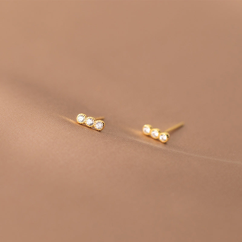 Lodge Sier Korean Style Simple Graceful Gang Drill Earrings