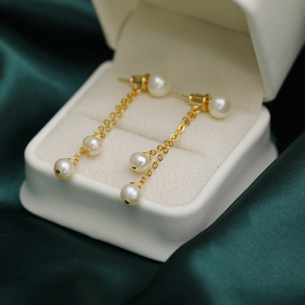 Long Slim Fit Tassel Eardrops Trendy Elegant Rings