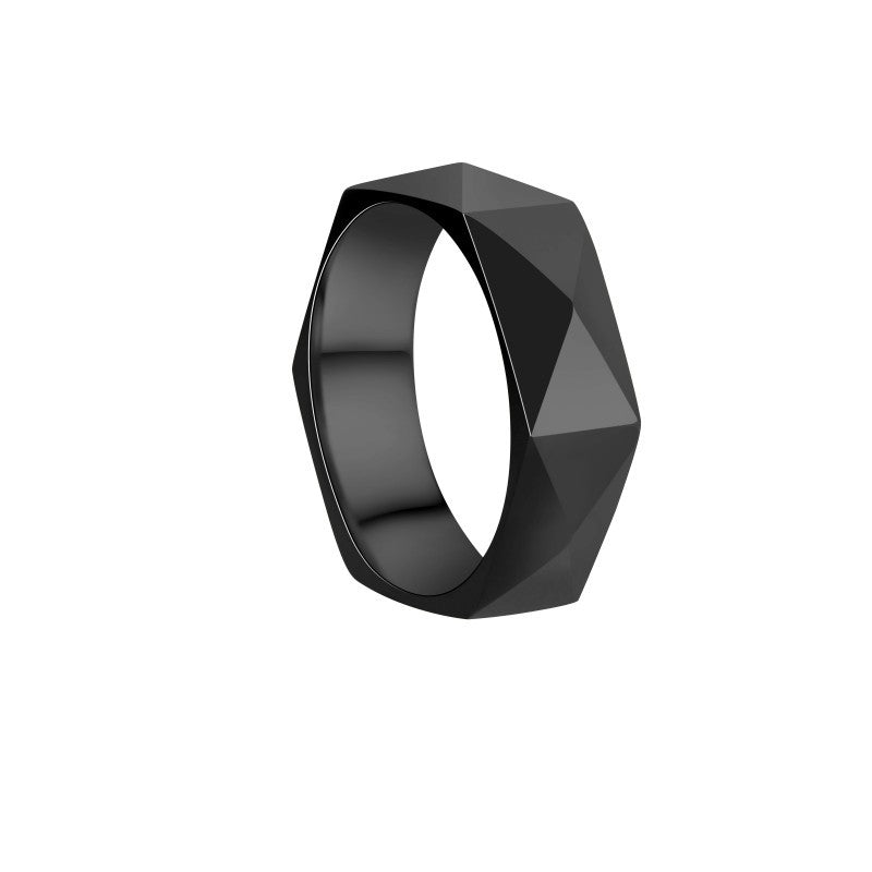 Women's & Men's Fashion Diamond-shaped Cut Personalized Stainless Steel Ring