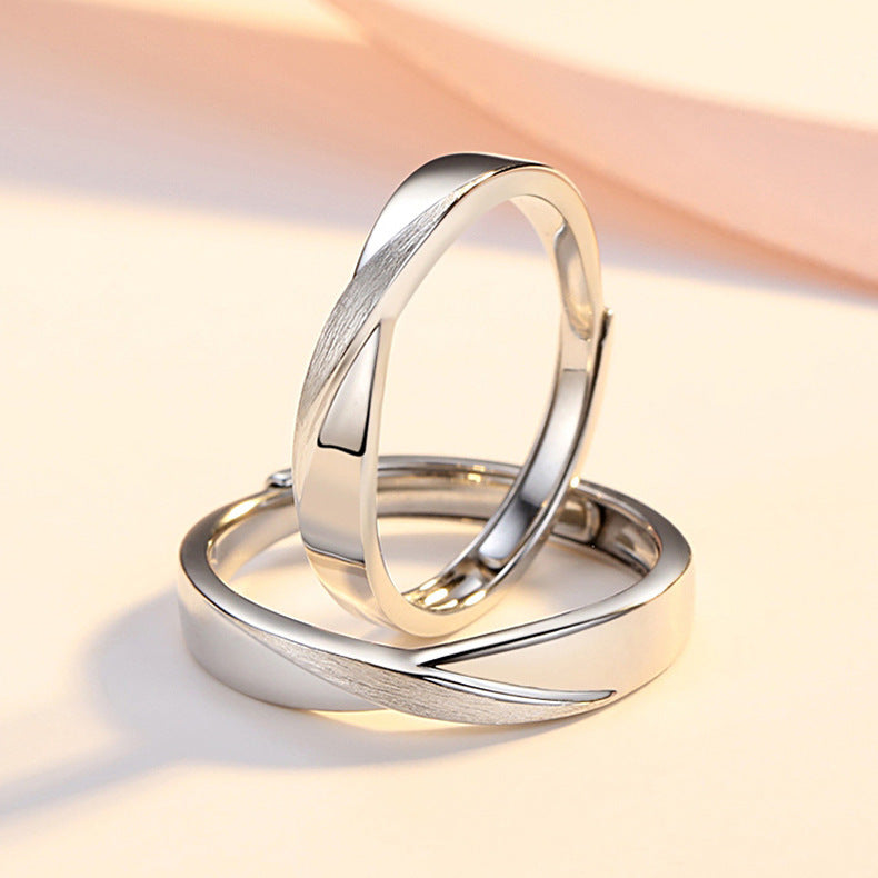 Women's & Men's Knot Mobius Strip Couple Pair Of Rings