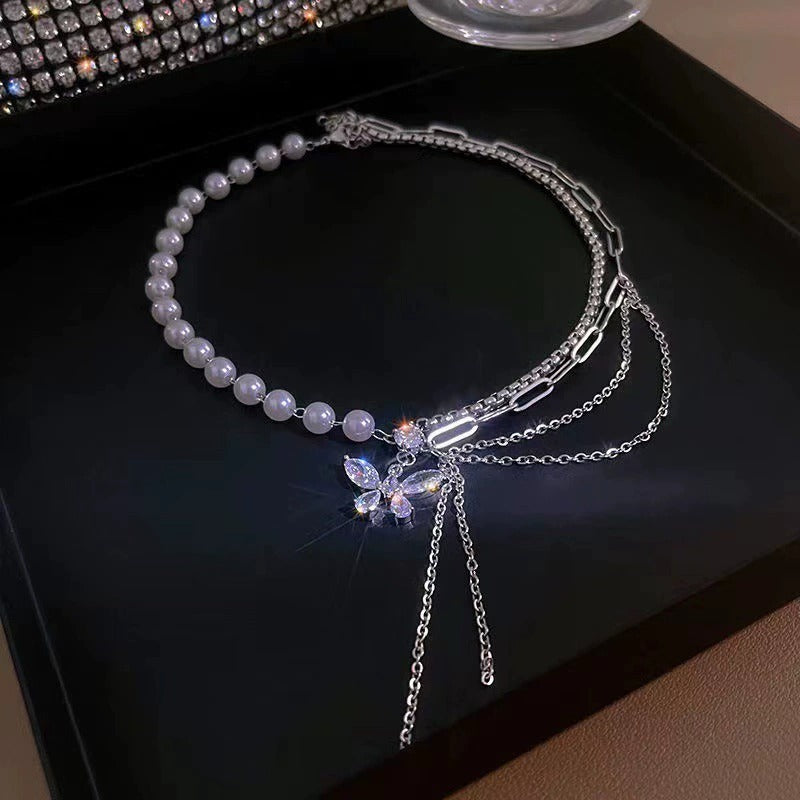 Fantasy Butterfly Female Niche Cold Feeling Tassel High Sense Clavicle Necklaces