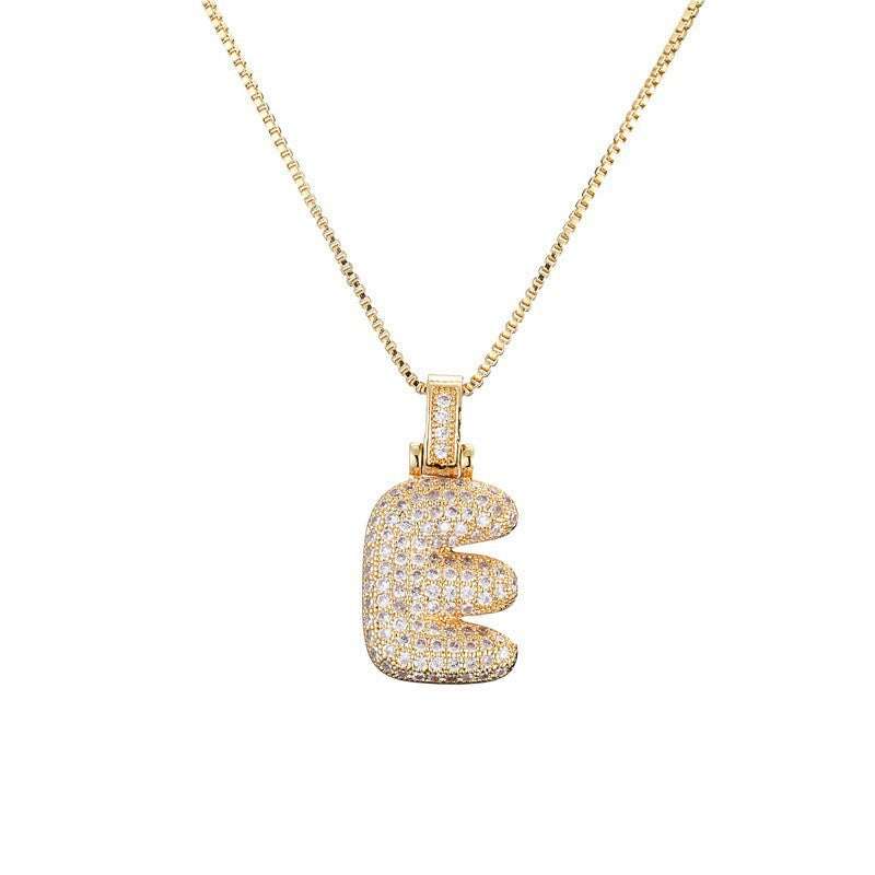 Balloon English Letter Female Inlaid Zircon Necklaces