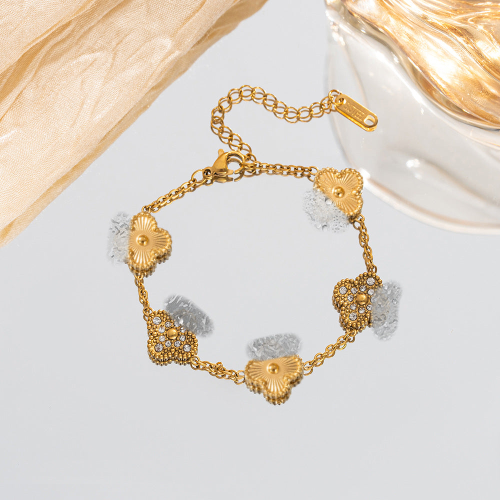Diamond Clover Light Luxury High-grade Female Niche Simple Bracelet