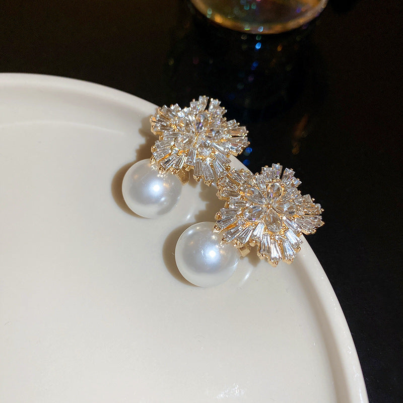 Needle Raffia Fabric White Flower Light Luxury Rings