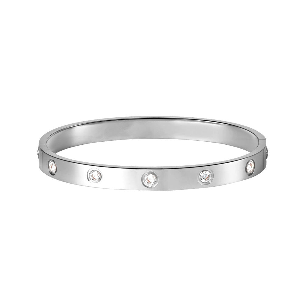 Sensitive Surface Light Luxury Minus Sign Full Diamond Bracelets