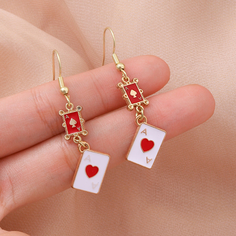 Women's High-grade Alloy Dripping Black Peach Red Earrings