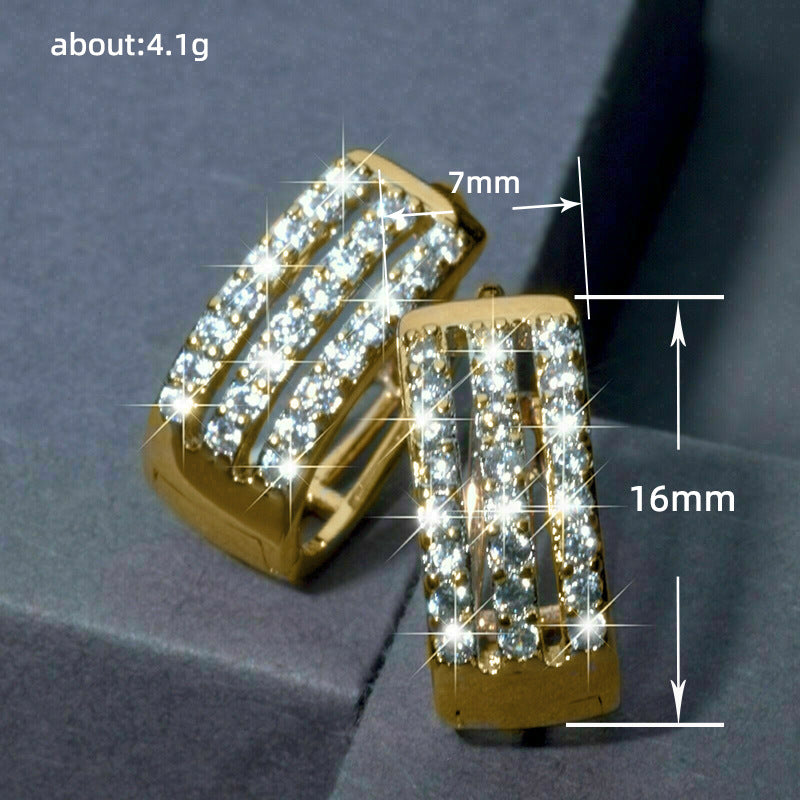 Exaggerated Elegant Zircon Personalized Clip Valentine's Day Ear Buckle