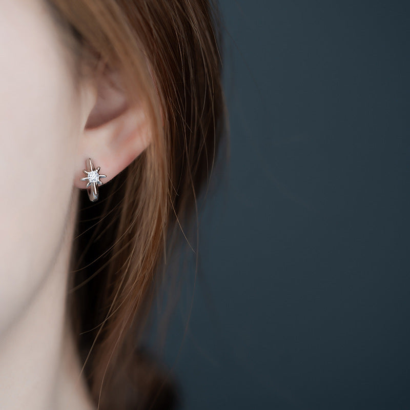Korean Style Eight Awn Star Clip Temperament Entry Lux Unique Ear Buckle
