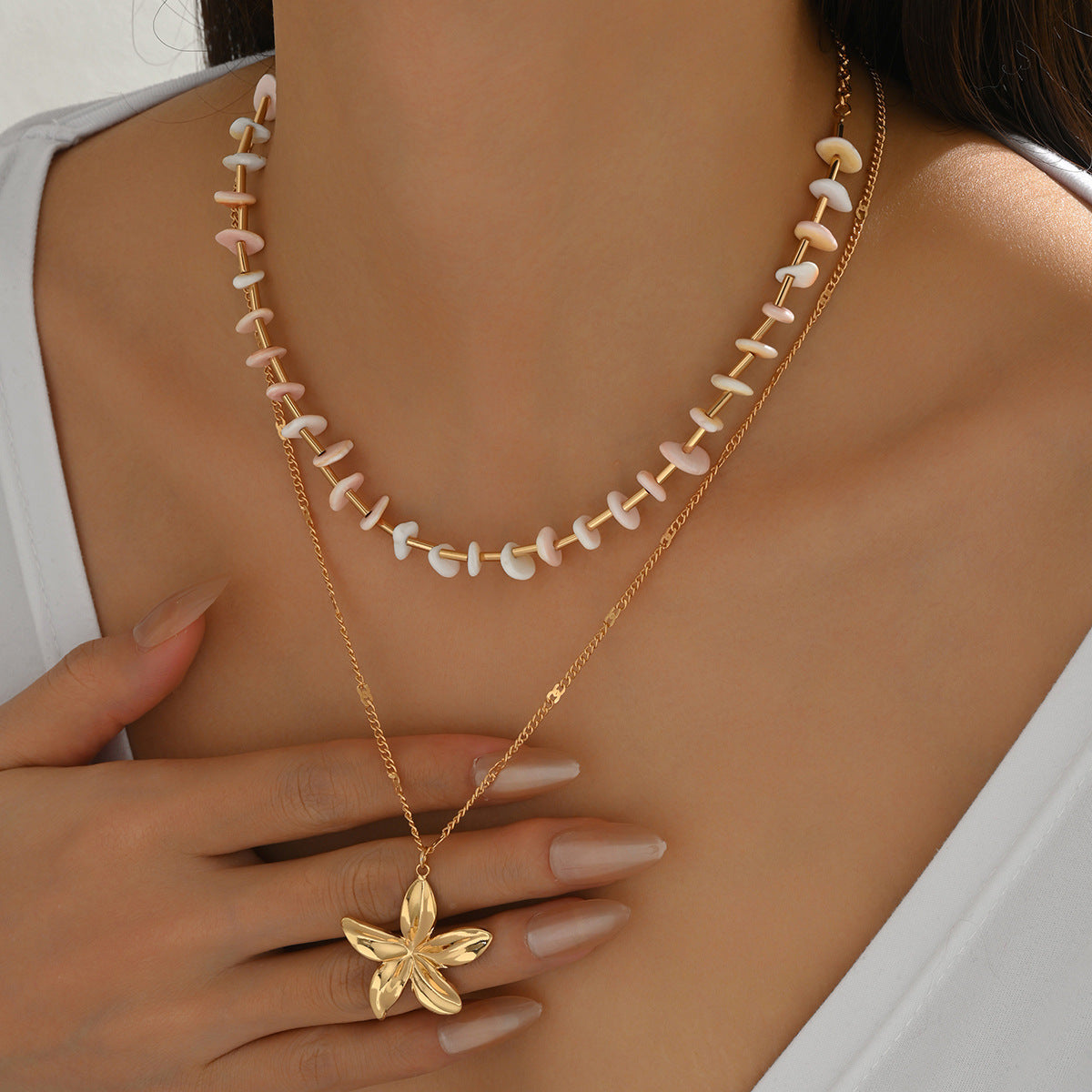 Women's Creative Three-dimensional Flower High Sense Tassel Necklace