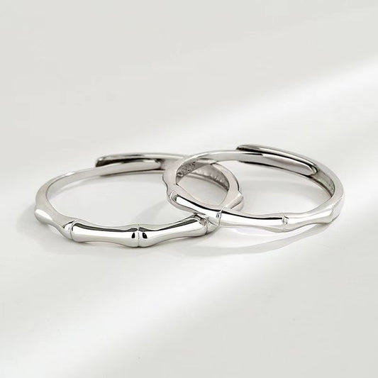 Women's & Men's Bamboo Simple Niche Commemorative Couple One Pair Ring