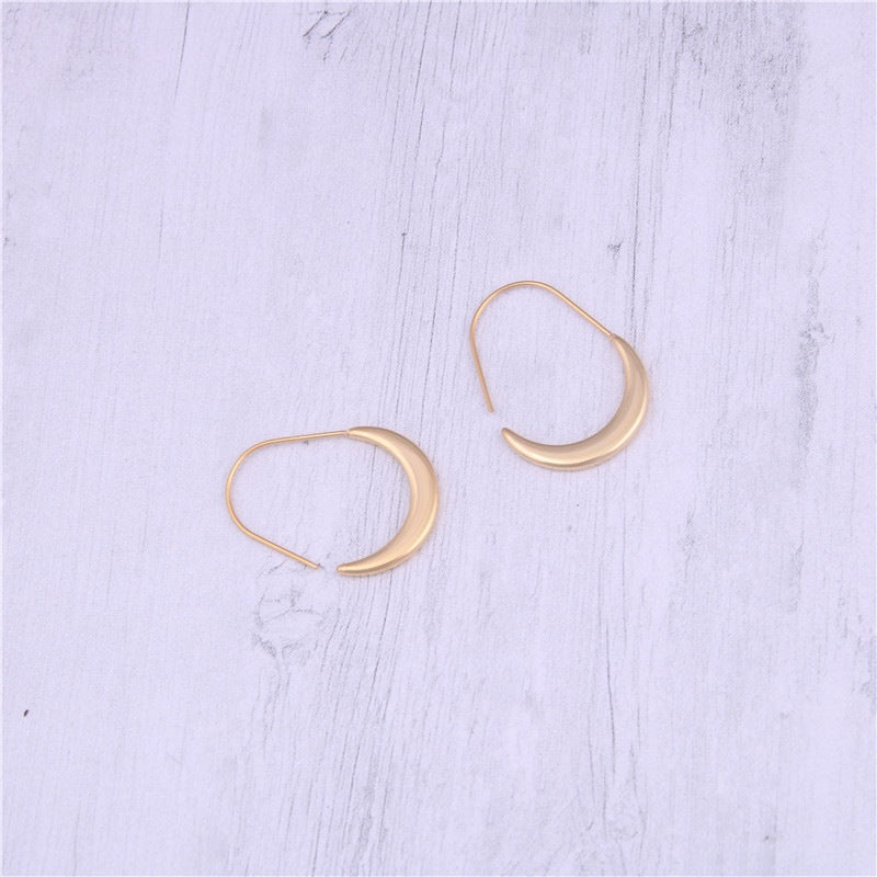Oval Art Modeling Large Circle Eardrop Stud Earrings