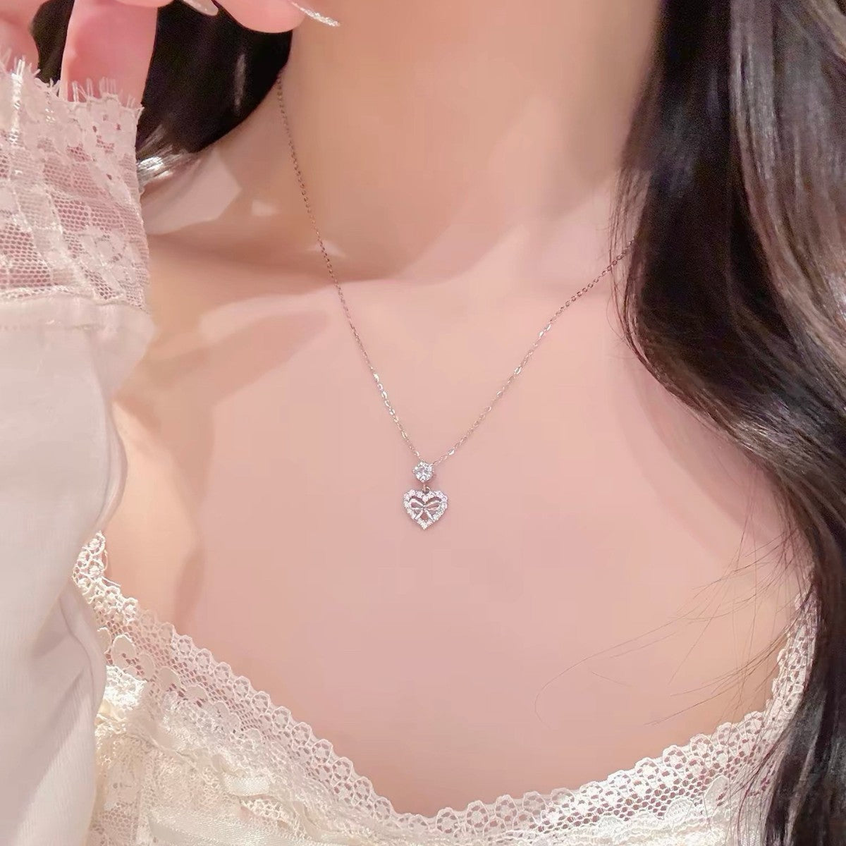 Love Titanium Steel Female Light Luxury Minority Elegant Necklaces