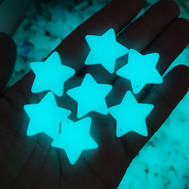 Five-pointed Star Color Fluorescent Small Safe Pendants