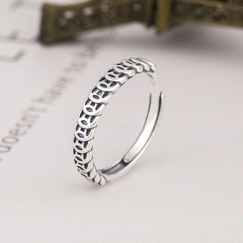 Women's & Men's Style Simple Flower Starry Meteor Shower Wide Rings