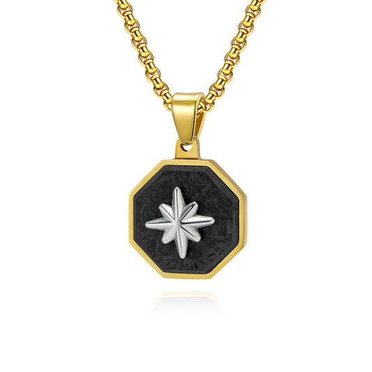 Men's Pattern Carbon Fiber Stainless Steel Batch Pendants