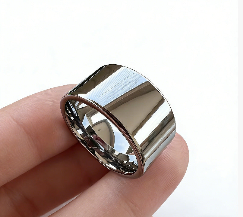 Men's Fashion Simple Titanium Steel Personalized High-grade Flat Ring