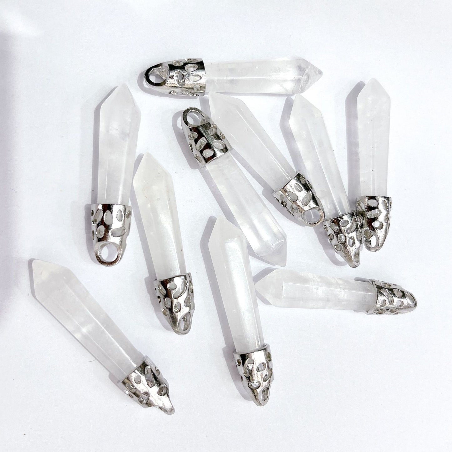 Crystal Agate Hexagon Prism Bullet Accessories Pendants