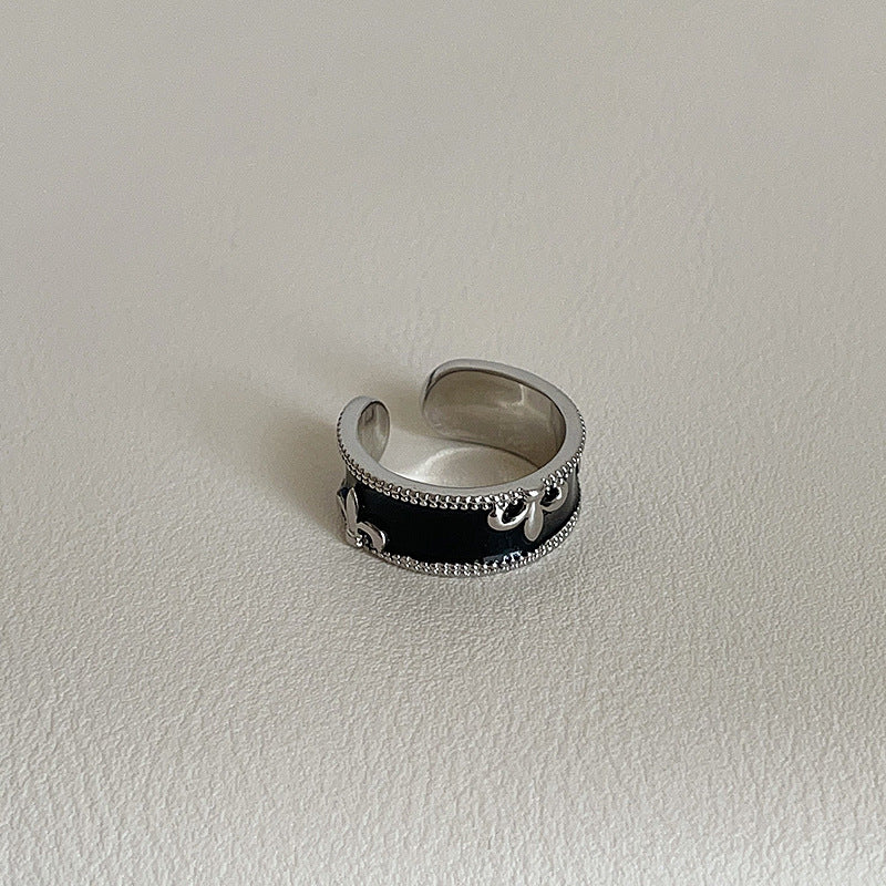 Women's Enamel Drip Glazed Super Shiny Open-end Zircon Light Luxury High-grade Rings