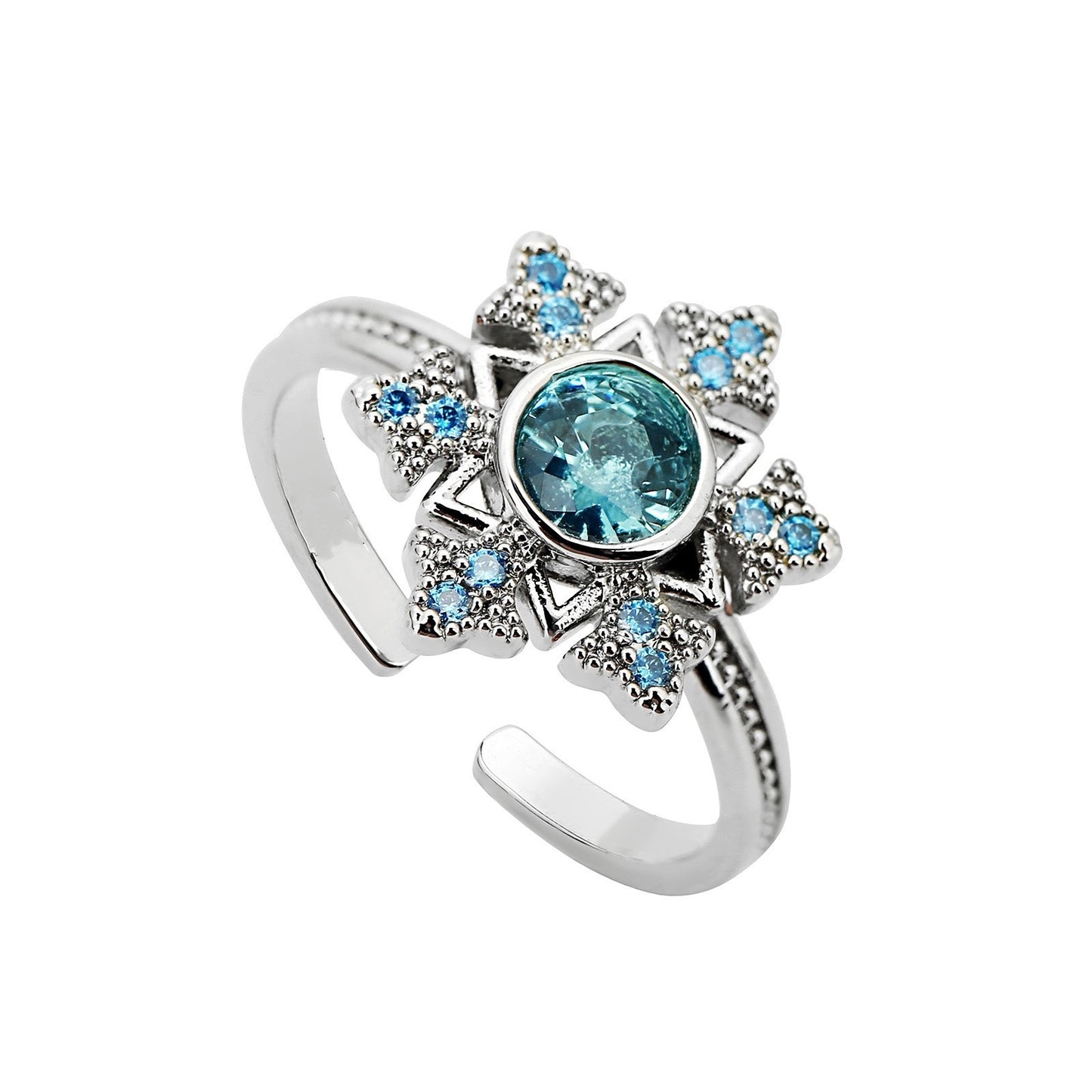 Fashion Micro Inlaid Zircon Sweet Sapphire Rings