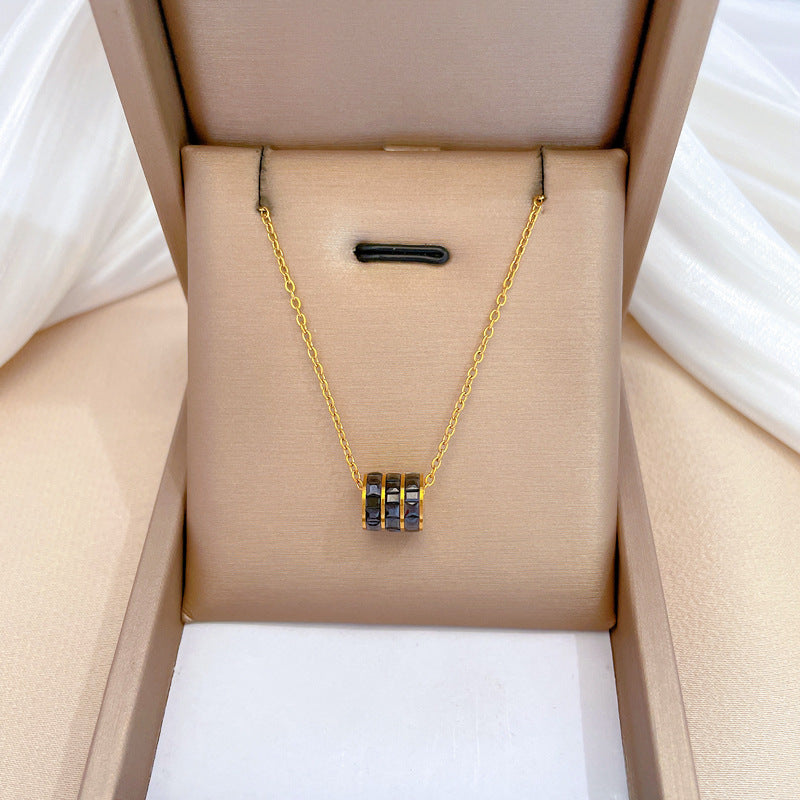 Women's Steel Black Small Waist Elegant Personality Minimalist Style Real Gold Necklace