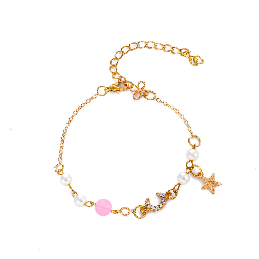 Women's Diamond Heart Retro Fashion Pearl Girlfriend Bracelets